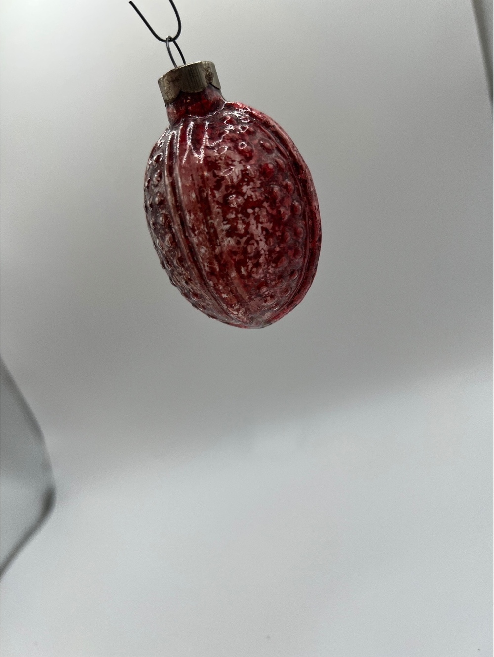 Vintage red acorn bumpy ornament